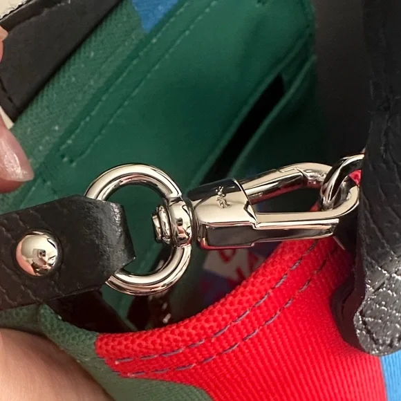 Longchamp x Robert Indianan XS Blue and Red Crossbody Bag - Picture 6 of 11